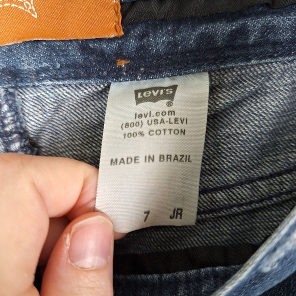 Vintage Orange Label Levis Medium Blue Wash Distressed Denim Maxi Skirt 7 - Picture 5 of 11